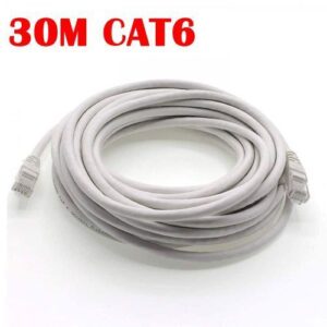 Câble Réseau Ethernet RJ45 CAT6 LAN Blanc 30 mètres