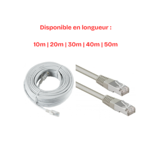 Câble Réseau Ethernet RJ45 CAT6 LAN Blanc de 10 à 50 mètres